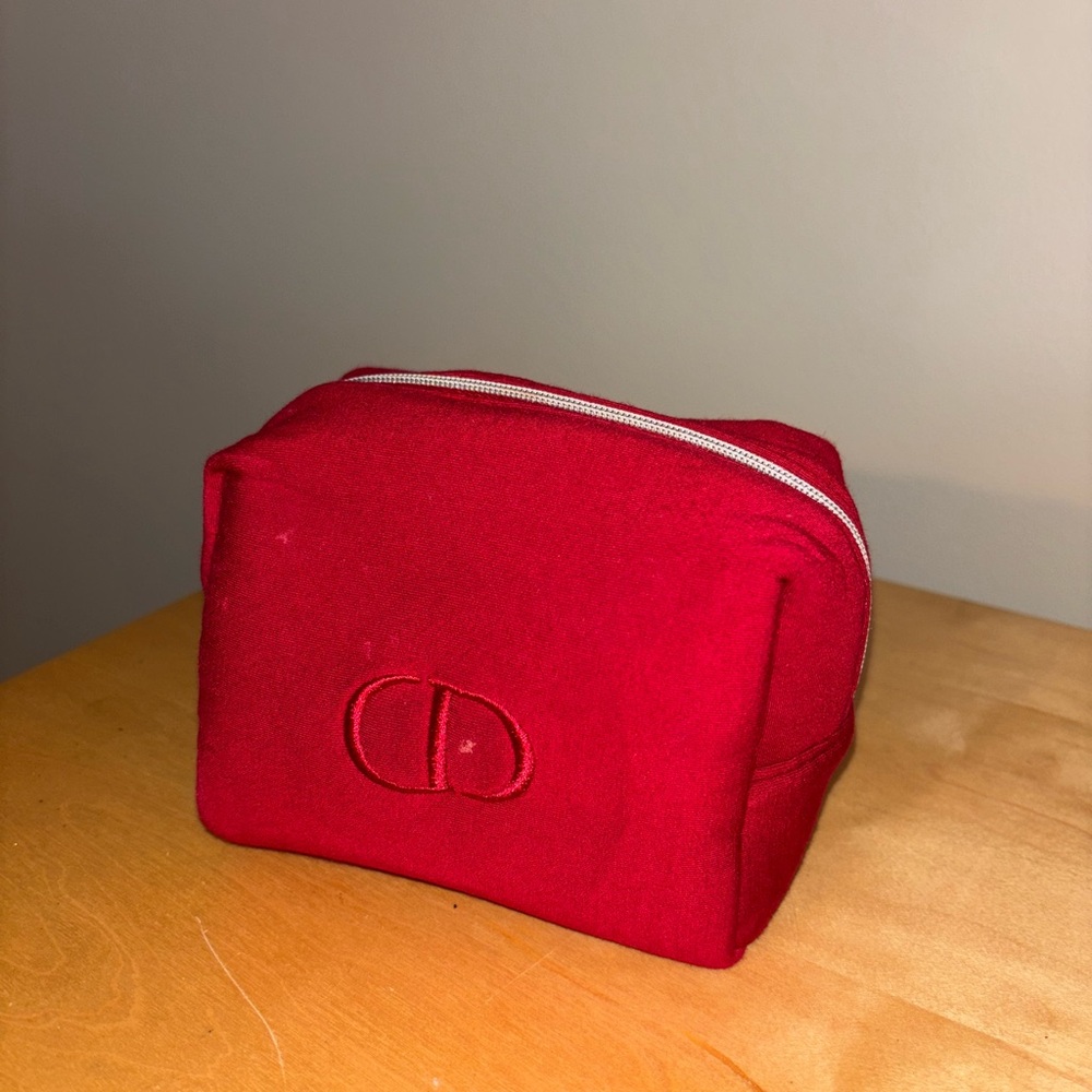 Dior Red Cosmetic Bag with Zip